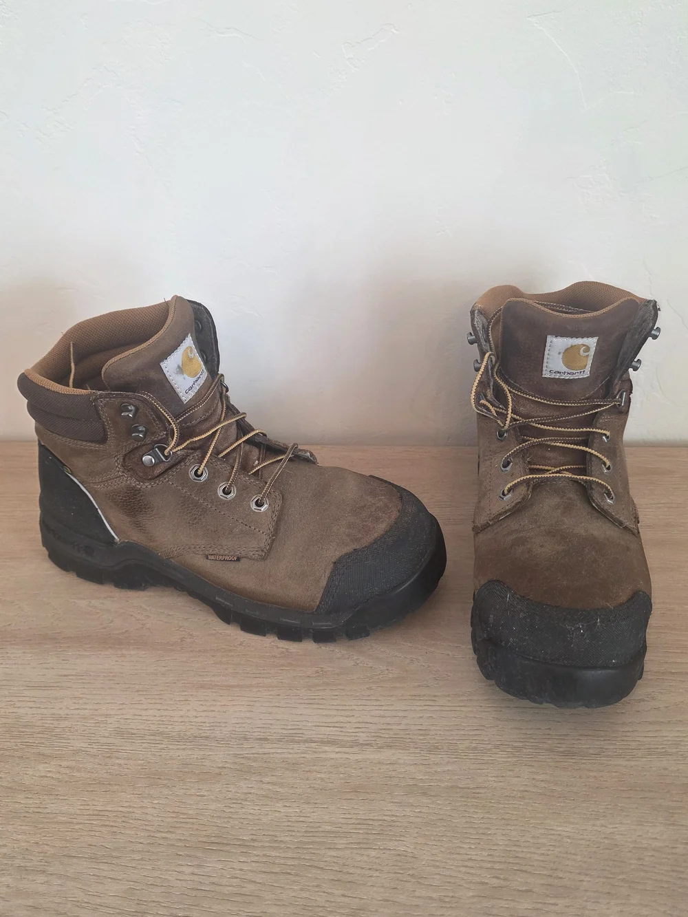 Carhartt **Steel Toe** Men's Brown Work Boots - Lace-Up Safety Hiking Style